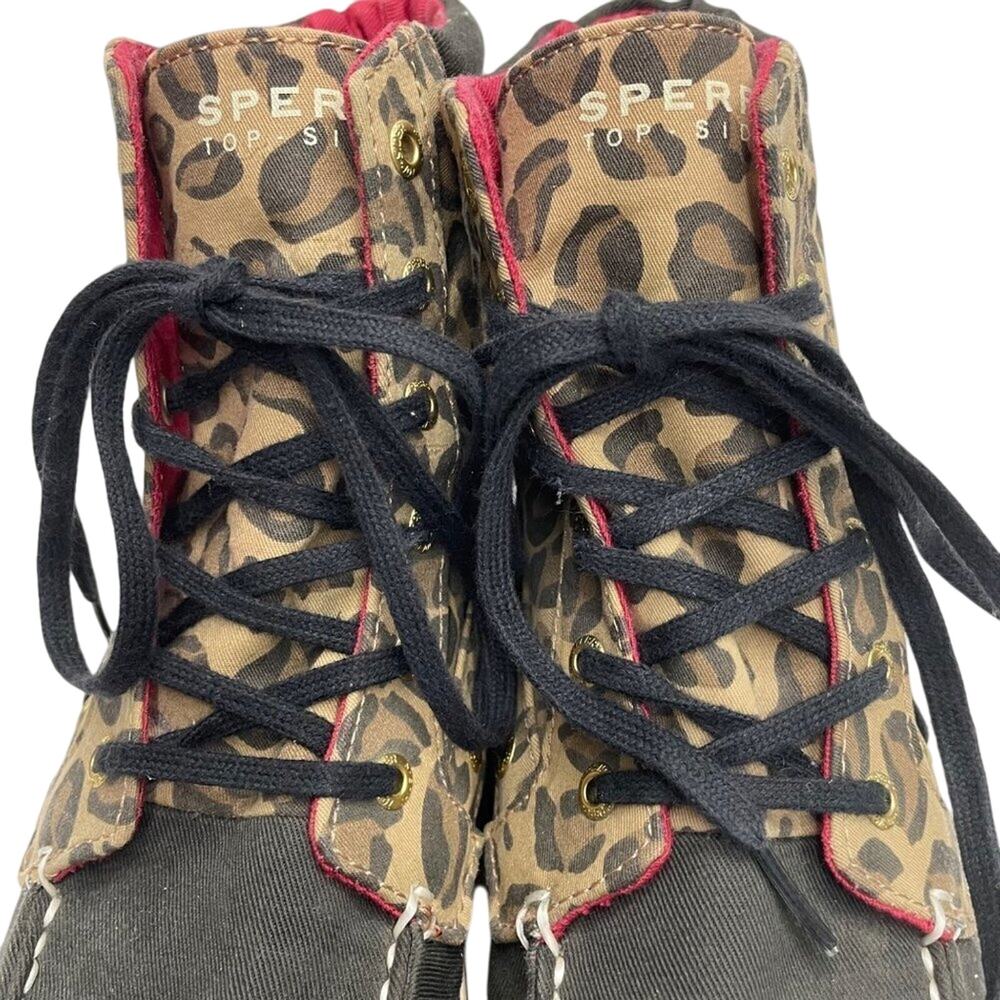 Sperry Top Sider Cheetah Print Hi-Top Shoes Size 8M - Picture 4 of 10